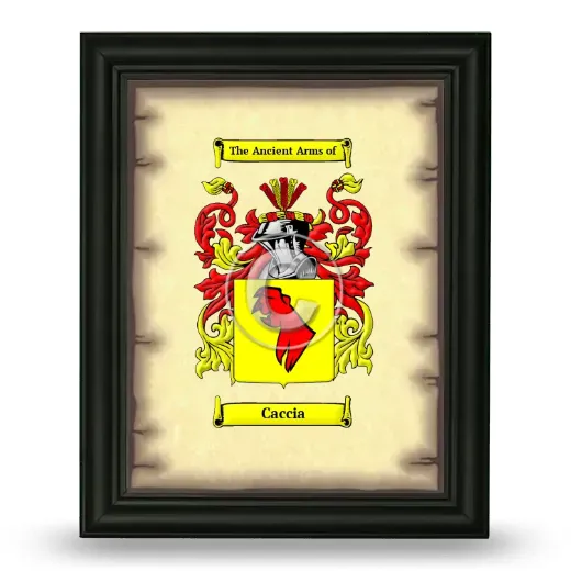 Caccia Coat of Arms Framed - Black