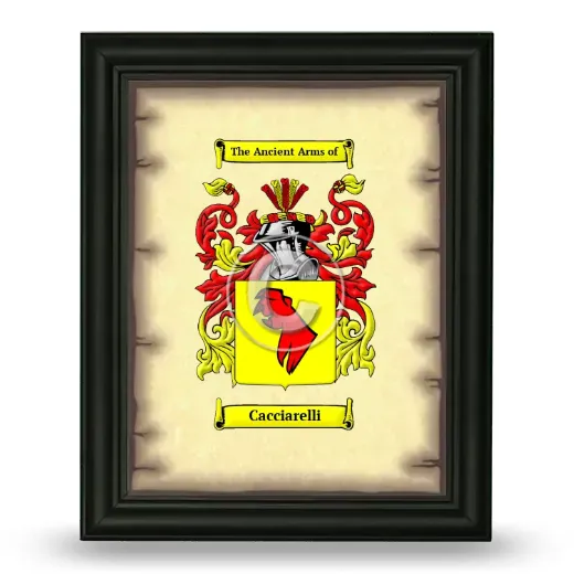 Cacciarelli Coat of Arms Framed - Black