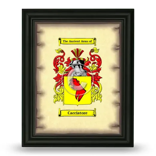 Cacciatore Coat of Arms Framed - Black
