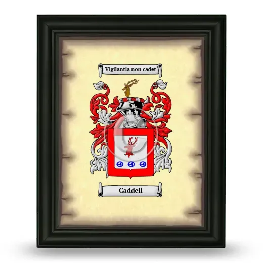 Caddell Coat of Arms Framed - Black