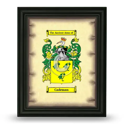 Cademan Coat of Arms Framed - Black