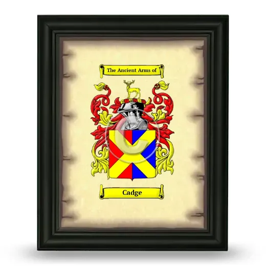 Cadge Coat of Arms Framed - Black