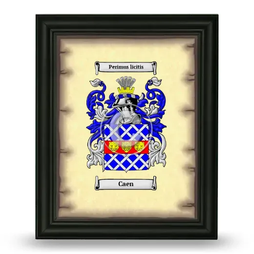 Caen Coat of Arms Framed - Black