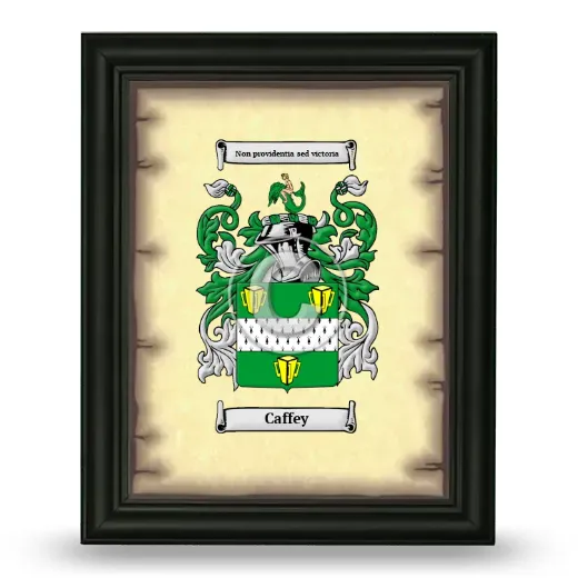 Caffey Coat of Arms Framed - Black