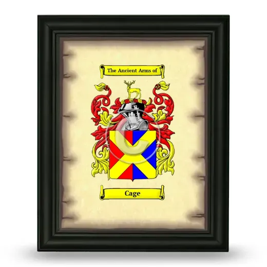 Cage Coat of Arms Framed - Black
