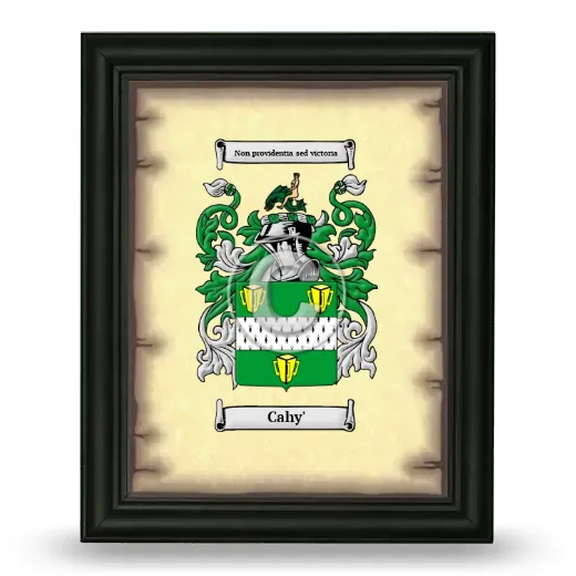 Cahy' Coat of Arms Framed - Black