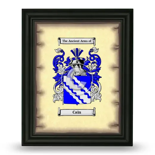 Cain Coat of Arms Framed - Black