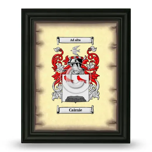 Cairnie Coat of Arms Framed - Black