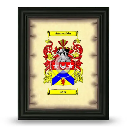 Caix Coat of Arms Framed - Black