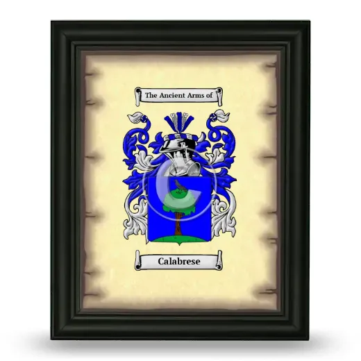Calabrese Coat of Arms Framed - Black