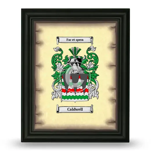 Caldwell Coat of Arms Framed - Black