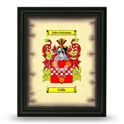 Calla Coat of Arms Framed - Black