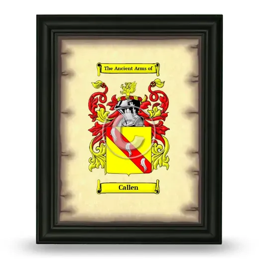 Callen Coat of Arms Framed - Black