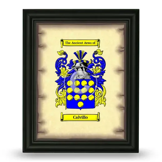Calvillo Coat of Arms Framed - Black