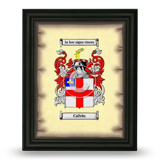 Calvin Coat of Arms Framed - Black