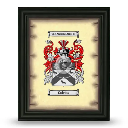 Calvins Coat of Arms Framed - Black