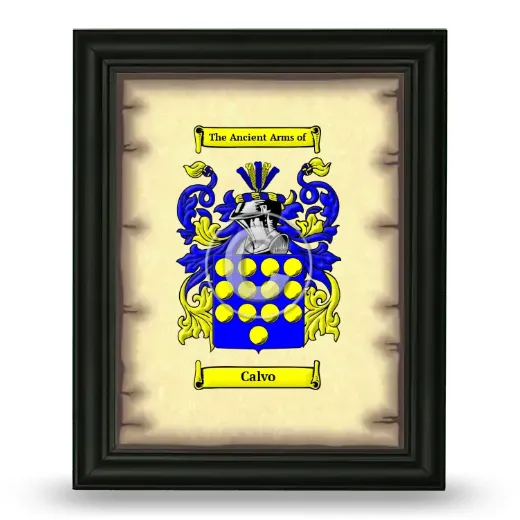 Calvo Coat of Arms Framed - Black