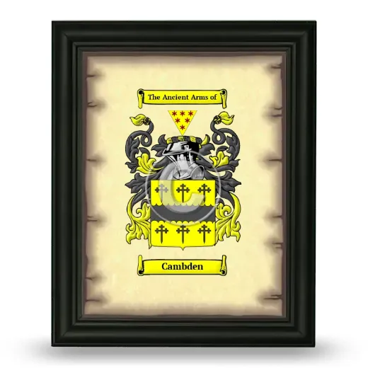 Cambden Coat of Arms Framed - Black