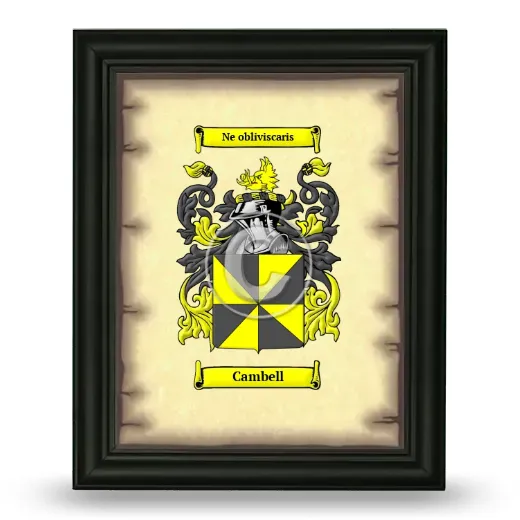 Cambell Coat of Arms Framed - Black