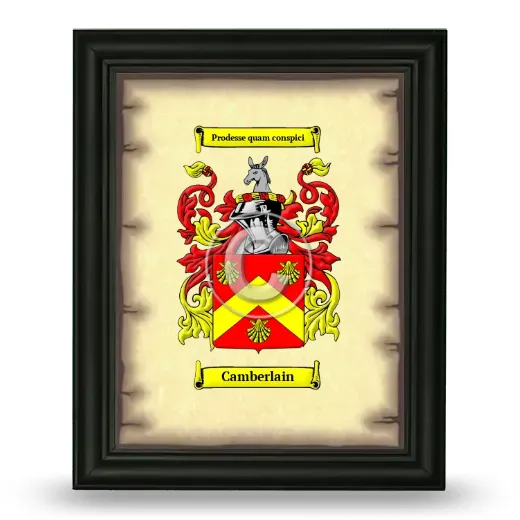 Camberlain Coat of Arms Framed - Black