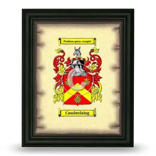 Camberlaing Coat of Arms Framed - Black