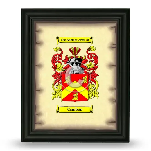 Cambon Coat of Arms Framed - Black