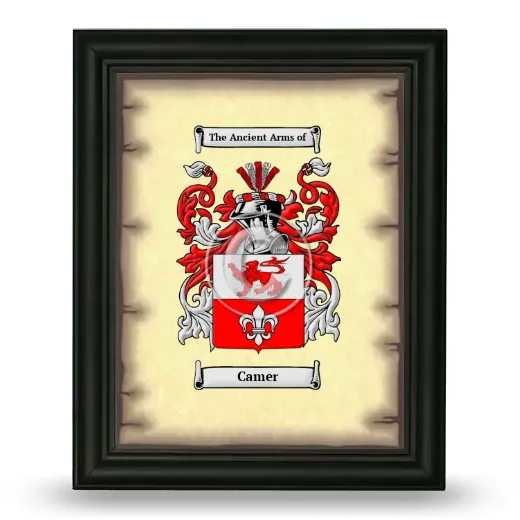 Camer Coat of Arms Framed - Black
