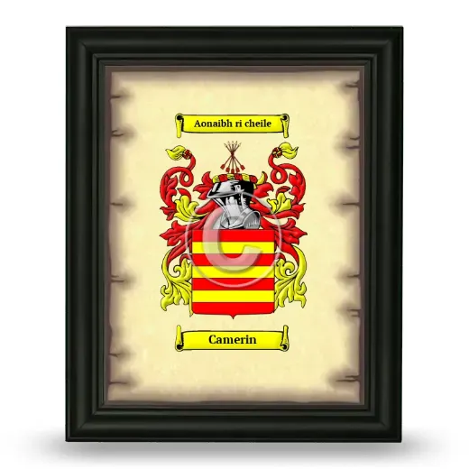 Camerin Coat of Arms Framed - Black