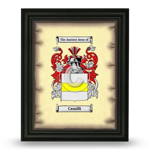 Camilli Coat of Arms Framed - Black