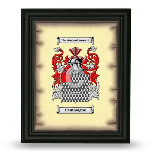 Campaigne Coat of Arms Framed - Black