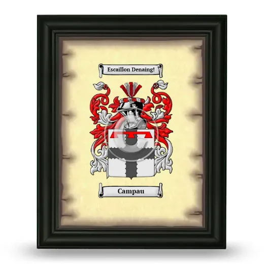 Campau Coat of Arms Framed - Black