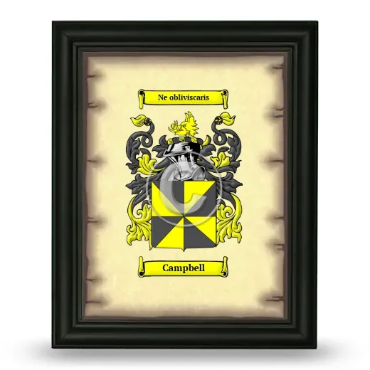 Campbell Coat of Arms Framed - Black