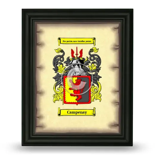 Campenay Coat of Arms Framed - Black