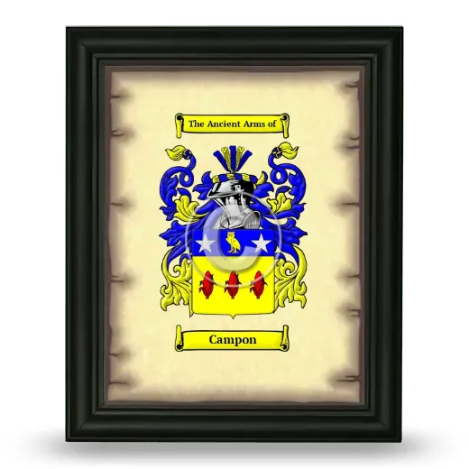Campon Coat of Arms Framed - Black