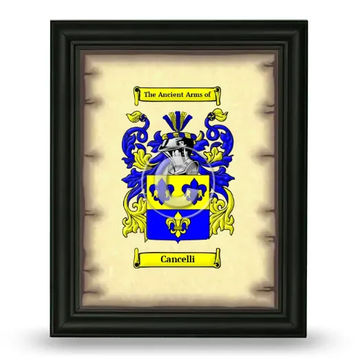 Cancelli Coat of Arms Framed - Black