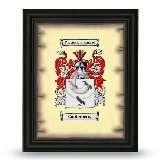 Canterberry Coat of Arms Framed - Black