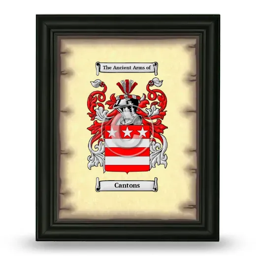 Cantons Coat of Arms Framed - Black