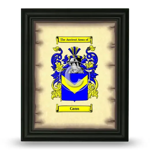 Canu Coat of Arms Framed - Black