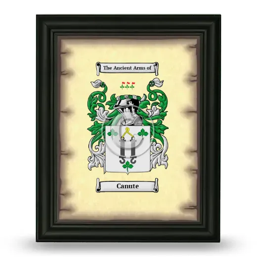 Canute Coat of Arms Framed - Black