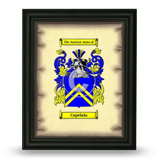 Capelain Coat of Arms Framed - Black