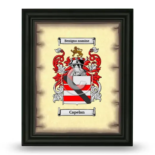 Capelan Coat of Arms Framed - Black
