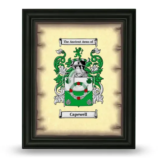 Capewell Coat of Arms Framed - Black