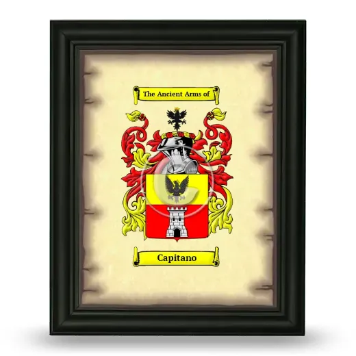 Capitano Coat of Arms Framed - Black