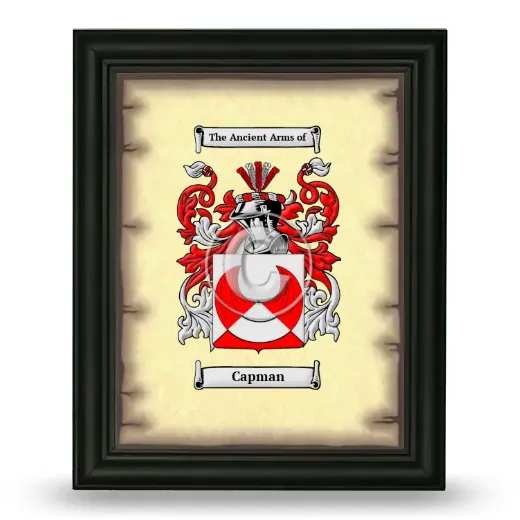 Capman Coat of Arms Framed - Black