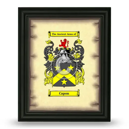 Capon Coat of Arms Framed - Black