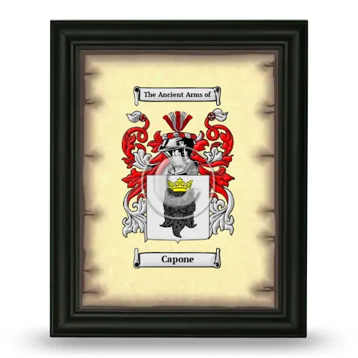 Capone Coat of Arms Framed - Black