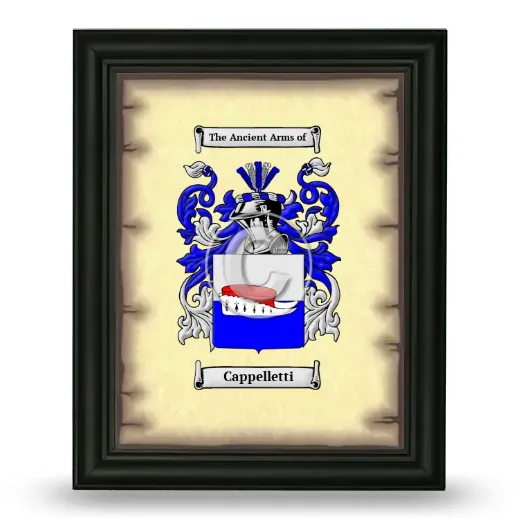 Cappelletti Coat of Arms Framed - Black