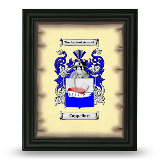 Cappelluti Coat of Arms Framed - Black