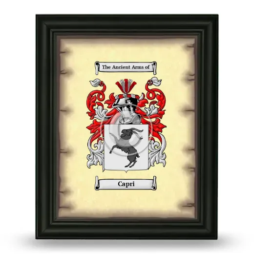 Capri Coat of Arms Framed - Black