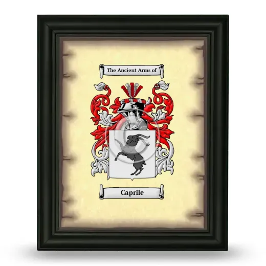 Caprile Coat of Arms Framed - Black